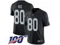 #80 Limited Jerry Rice Black Football Home Men's Jersey Oakland Raiders Vapor Untouchable 100th Season