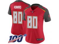 #80 Limited O. J. Howard Red Football Home Women's Jersey Tampa Bay Buccaneers Vapor Untouchable 100th Season