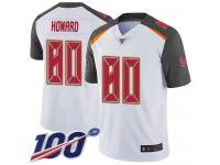 #80 Limited O. J. Howard White Football Road Men's Jersey Tampa Bay Buccaneers Vapor Untouchable 100th Season