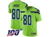 #80 Limited Steve Largent Green Football Men's Jersey Seattle Seahawks Rush Vapor Untouchable 100th Season
