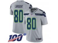 #80 Limited Steve Largent Grey Football Alternate Men's Jersey Seattle Seahawks Vapor Untouchable 100th Season