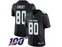 #80 Limited Wayne Chrebet Black Football Alternate Men's Jersey New York Jets Vapor Untouchable 100th Season