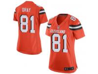 #81 Jim Dray Cleveland Browns Alternate Jersey _ Nike Women's Orange NFL Game