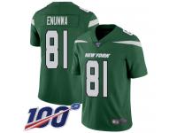 #81 Limited Quincy Enunwa Green Football Home Men's Jersey New York Jets Vapor Untouchable 100th Season
