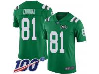 #81 Limited Quincy Enunwa Green Football Men's Jersey New York Jets Rush Vapor Untouchable 100th Season