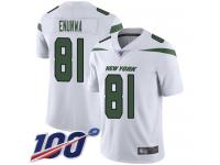 #81 Limited Quincy Enunwa White Football Road Men's Jersey New York Jets Vapor Untouchable 100th Season
