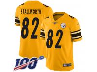 #82 Limited John Stallworth Gold Football Men's Jersey Pittsburgh Steelers Inverted Legend 100th Season