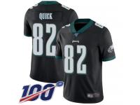 #82 Limited Mike Quick Black Football Alternate Men's Jersey Philadelphia Eagles Vapor Untouchable 100th Season