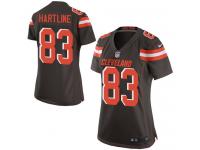 #83 Brian Hartline Cleveland Browns Home Jersey _ Nike Women's Brown NFL Game