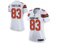 #83 Brian Hartline Cleveland Browns Road Jersey _ Nike Women's White NFL Game