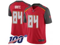 #84 Limited Cameron Brate Red Football Home Men's Jersey Tampa Bay Buccaneers Vapor Untouchable 100th Season