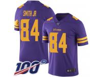 #84 Limited Irv Smith Jr. Purple Football Men's Jersey Minnesota Vikings Rush Vapor Untouchable 100th Season