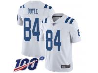 #84 Limited Jack Doyle White Football Road Men's Jersey Indianapolis Colts Vapor Untouchable 100th Season
