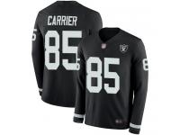 #85 Limited Derek Carrier Black Football Men's Jersey Oakland Raiders Therma Long Sleeve