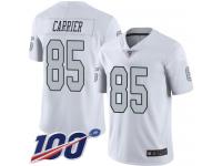 #85 Limited Derek Carrier White Football Men's Jersey Oakland Raiders Rush Vapor Untouchable 100th Season