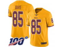 #85 Limited Vernon Davis Gold Football Men's Jersey Washington Redskins Rush Vapor Untouchable 100th Season