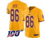 #86 Limited Jordan Reed Gold Football Men's Jersey Washington Redskins Rush Vapor Untouchable 100th Season