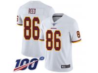 #86 Limited Jordan Reed White Football Road Men's Jersey Washington Redskins Vapor Untouchable 100th Season