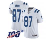 #87 Limited Reggie Wayne White Football Road Men's Jersey Indianapolis Colts Vapor Untouchable 100th Season