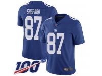 #87 Limited Sterling Shepard Royal Blue Football Home Youth Jersey New York Giants Vapor Untouchable 100th Season