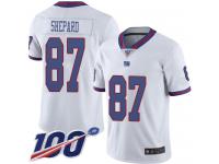 #87 Limited Sterling Shepard White Football Men's Jersey New York Giants Rush Vapor Untouchable 100th Season