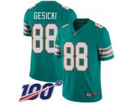 #88 Limited Mike Gesicki Aqua Green Football Alternate Men's Jersey Miami Dolphins Vapor Untouchable 100th Season