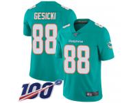#88 Limited Mike Gesicki Aqua Green Football Home Men's Jersey Miami Dolphins Vapor Untouchable 100th Season