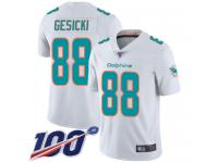 #88 Limited Mike Gesicki White Football Road Men's Jersey Miami Dolphins Vapor Untouchable 100th Season