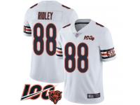#88 Limited Riley Ridley White Football Road Men's Jersey Chicago Bears Vapor Untouchable 100th Season