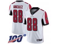 #88 Limited Tony Gonzalez White Football Road Men's Jersey Atlanta Falcons Vapor Untouchable 100th Season