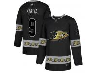 #9 Adidas Authentic Paul Kariya Men's Black NHL Jersey - Anaheim Ducks Team Logo Fashion