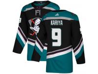 #9 Adidas Authentic Paul Kariya Men's Black Teal NHL Jersey - Alternate Anaheim Ducks