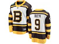#9 Breakaway Johnny Bucyk White Hockey Men's Jersey Boston Bruins 2019 Winter Classic