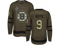 #9 Johnny Bucyk Green Hockey Men's Jersey Boston Bruins Salute to Service 2019 Stanley Cup Final Bound