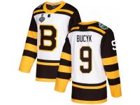 #9 Johnny Bucyk White Hockey Men's Jersey Boston Bruins Winter Classic 2019 Stanley Cup Final Bound