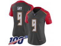 #9 Limited Matt Gay Gray Football Women's Jersey Tampa Bay Buccaneers Inverted Legend 100th Season