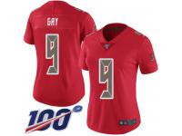 #9 Limited Matt Gay Red Football Women's Jersey Tampa Bay Buccaneers Rush Vapor Untouchable 100th Season