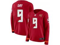#9 Limited Matt Gay Red Football Women's Jersey Tampa Bay Buccaneers Therma Long Sleeve