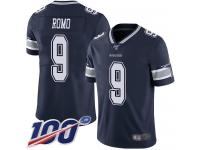 #9 Limited Tony Romo Navy Blue Football Home Men's Jersey Dallas Cowboys Vapor Untouchable 100th Season