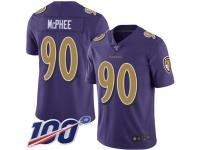 #90 Limited Pernell McPhee Purple Football Men's Jersey Baltimore Ravens Rush Vapor Untouchable 100th Season
