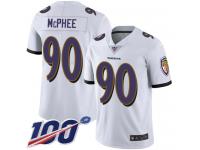 #90 Limited Pernell McPhee White Football Road Men's Jersey Baltimore Ravens Vapor Untouchable 100th Season