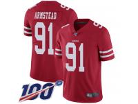 #91 Limited Arik Armstead Red Football Home Men's Jersey San Francisco 49ers Vapor Untouchable 100th Season