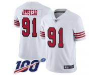 #91 Limited Arik Armstead White Football Men's Jersey San Francisco 49ers Rush Vapor Untouchable 100th Season