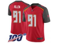 #91 Limited Beau Allen Red Football Home Men's Jersey Tampa Bay Buccaneers Vapor Untouchable 100th Season