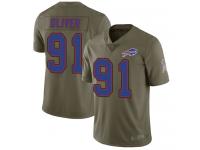 #91 Limited Ed Oliver Olive Football Men's Jersey Buffalo Bills 2017 Salute to Service