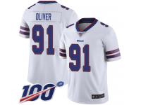 #91 Limited Ed Oliver White Football Road Men's Jersey Buffalo Bills Vapor Untouchable 100th Season