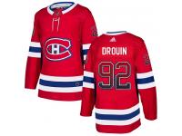 #92 Adidas Authentic Jonathan Drouin Men's Red NHL Jersey - Montreal Canadiens Drift Fashion