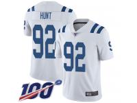 #92 Limited Margus Hunt White Football Road Men's Jersey Indianapolis Colts Vapor Untouchable 100th Season