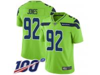 #92 Limited Nazair Jones Green Football Men's Jersey Seattle Seahawks Rush Vapor Untouchable 100th Season