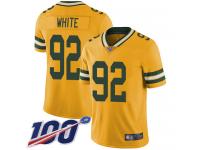 #92 Limited Reggie White Gold Football Men's Jersey Green Bay Packers Rush Vapor Untouchable 100th Season